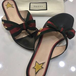 Gucci GG Web Bow Sandals